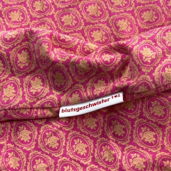 Blutsgseschwister pink and cream patterned a line knit midi dress, XL - Picture 4 of 11